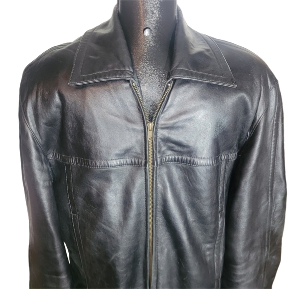 Danier Mens Black Leather Jacket M - Picture 2 of 8